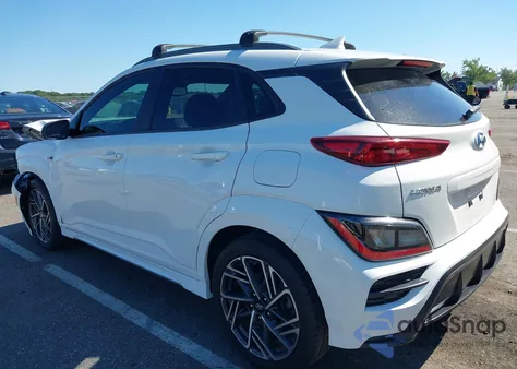 2022 Hyundai Kona N Line z USA, uszkodzony, nr VIN KM8K33A35NU919448